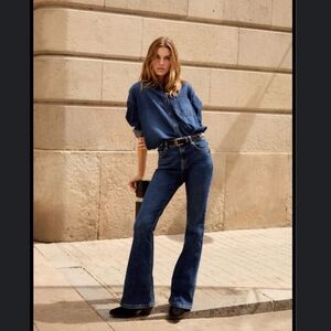 NWT Nobody Denim Marina Flare Jeans Size 28 Medium Wash